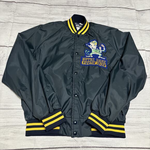 VTG NASCO Notre Dame Fighting Irish Mens Large? Satin Varsity Jacket Please Read - Picture 1 of 11